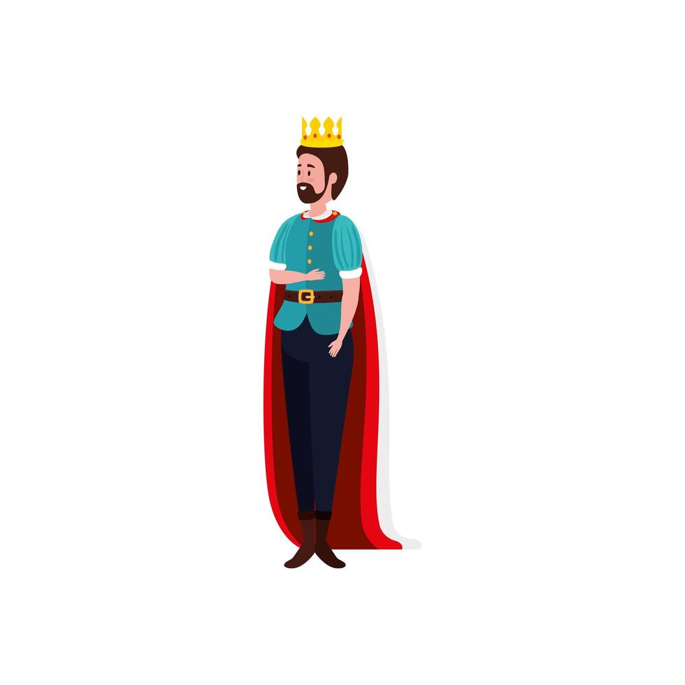 king of fairytale avatar character vector