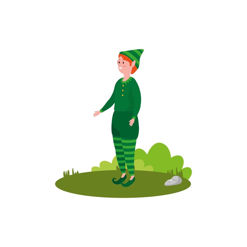 elf character fairytale in grass vector