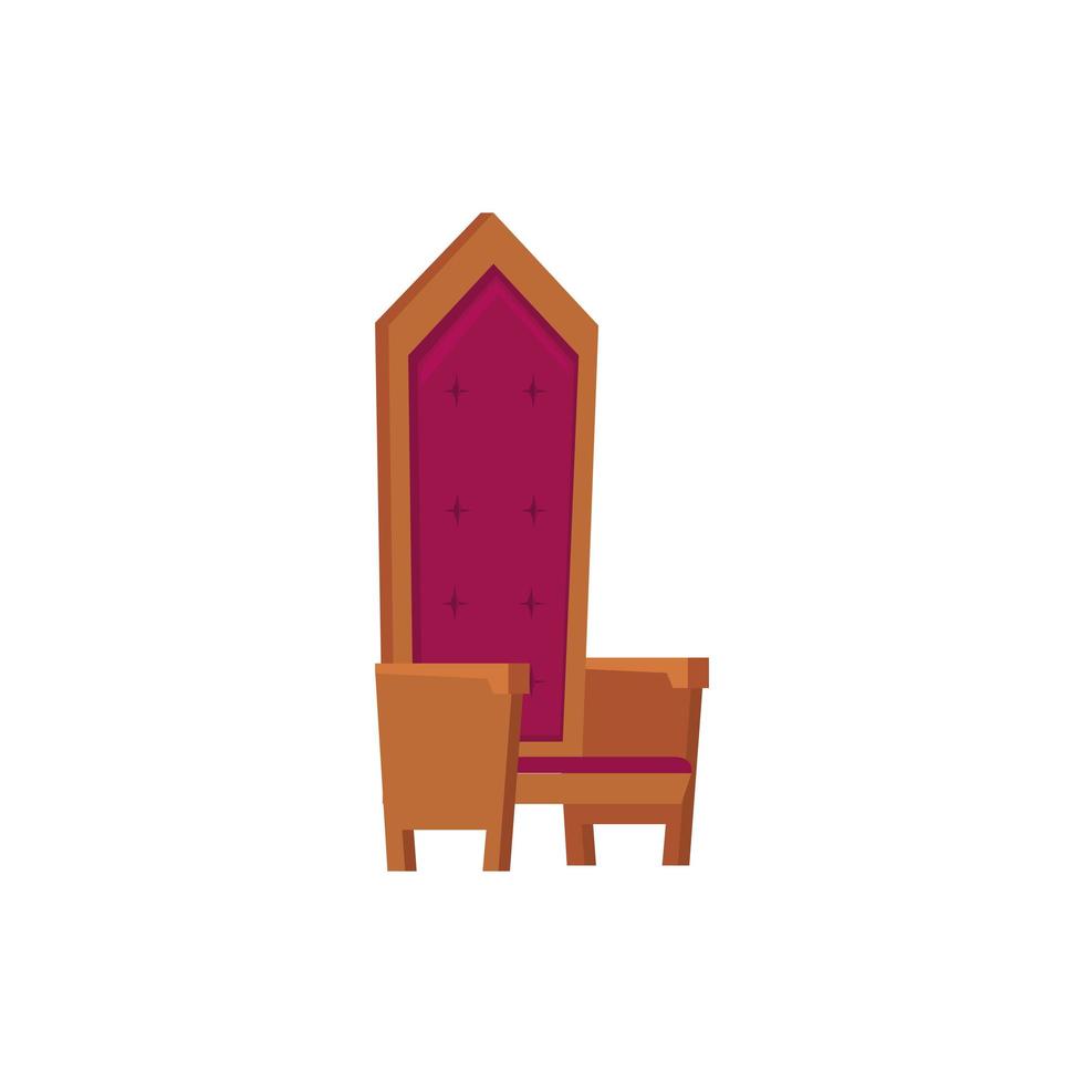 king chair fairytale isolated icon vector