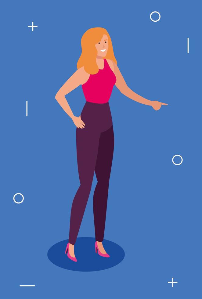 icono de personaje de avatar de mujer hermosa vector