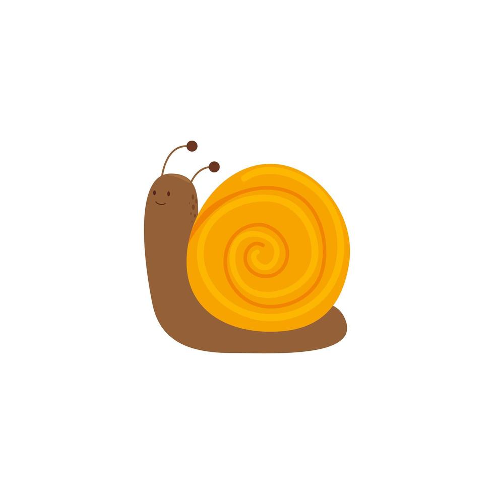 cute snail garden animal icon vector