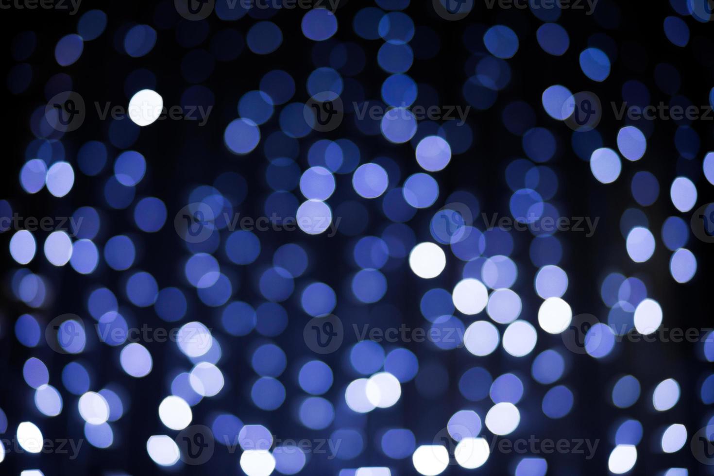 Blurry Xmas Blue Lights Bokeh at night photo