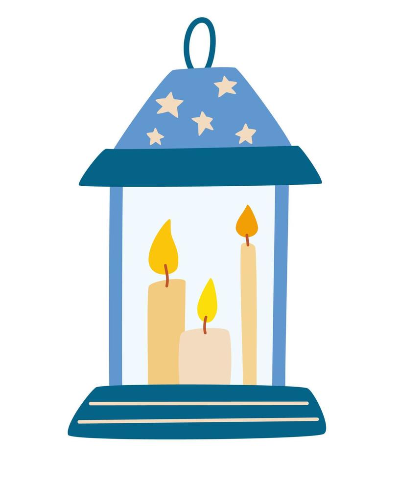 portavelas de navidad. velas aromáticas de cera. Lindas decoraciones interiores de Hygge dibujadas a mano. elemento de diseño decorativo de vacaciones de invierno para feliz navidad y año nuevo. ilustración vectorial vector