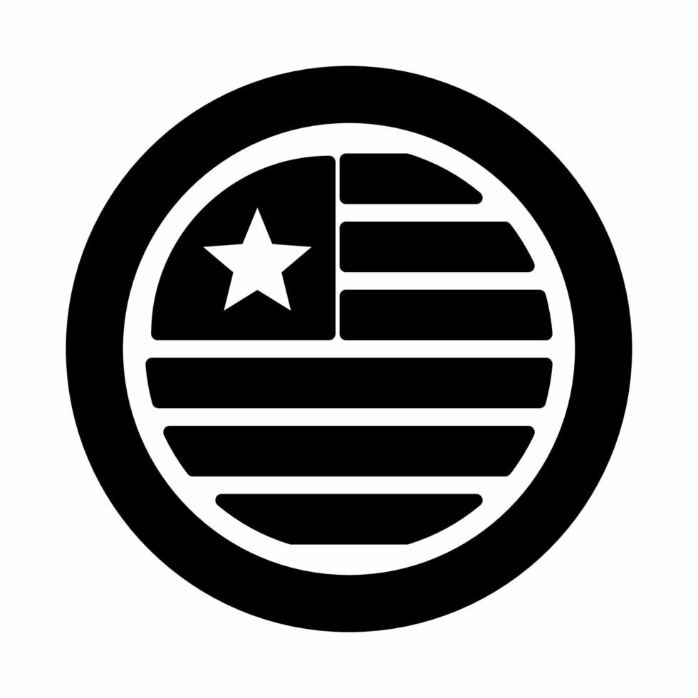 USA Flag in Round Icon Black.eps vector