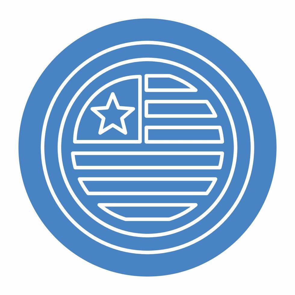 USA Flag in Round Icon Blue.eps vector