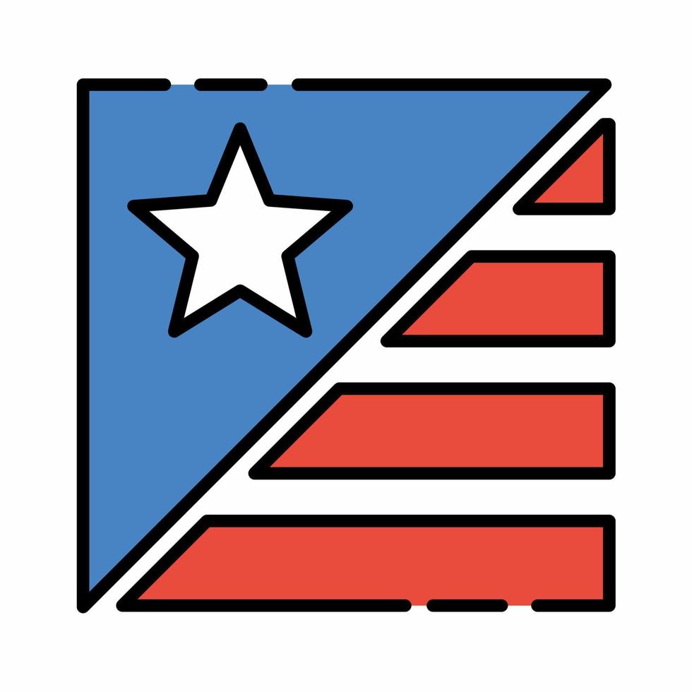 USA Emblem Icon Flat Line.eps vector