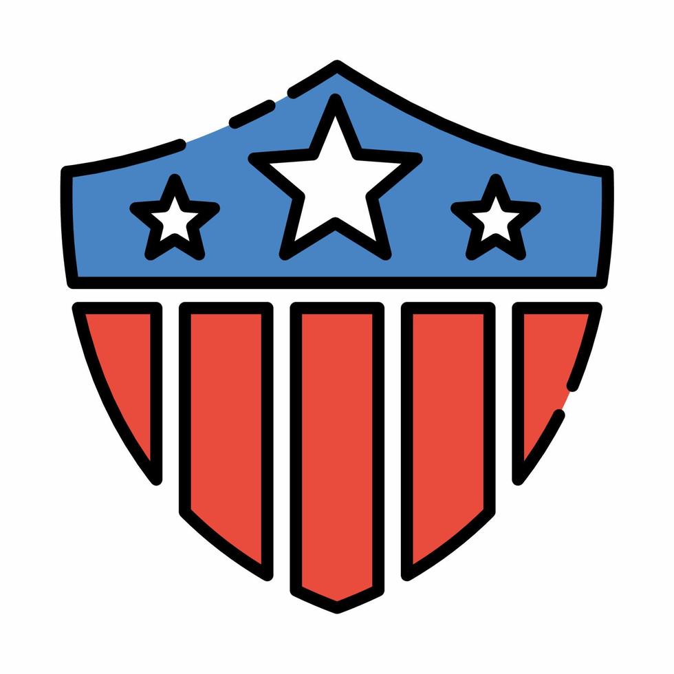USA Badge Icon Flat Line.eps vector