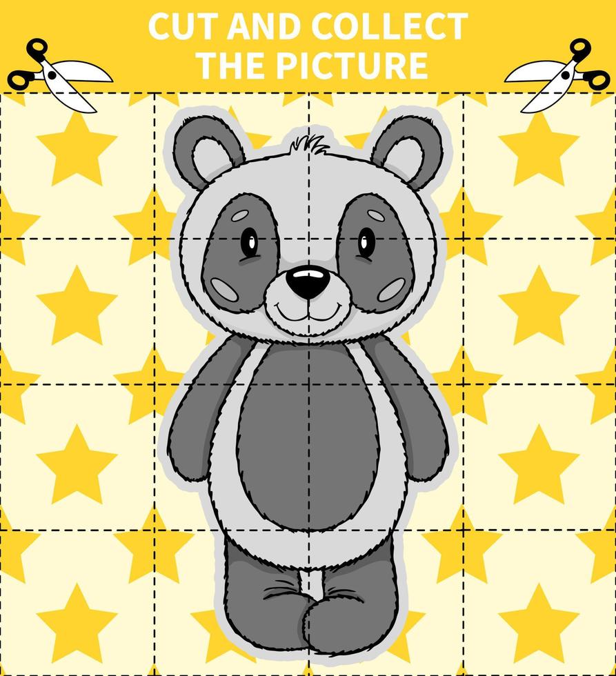 Children board animal game puzzle for preschoolers and primary school students worksheets.Page read and match for kids educational book. vector