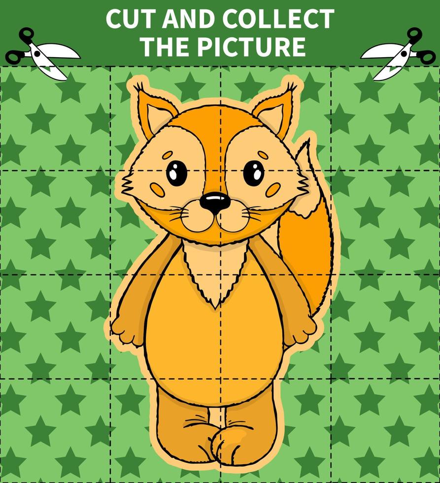 Children board animal game puzzle for preschoolers and primary school students worksheets.Page read and match for kids educational book. vector