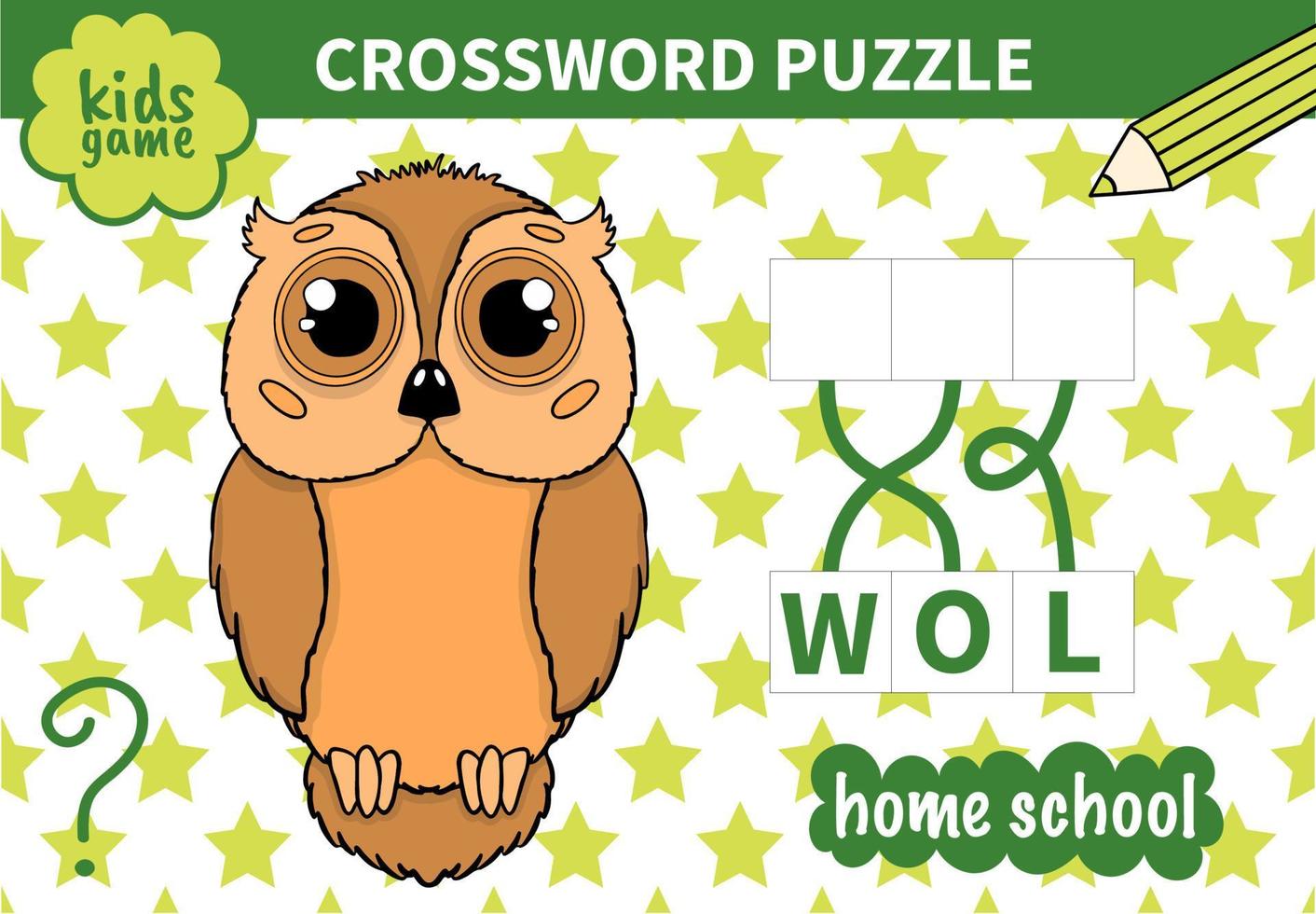 Children board animal game crossword for preschoolers and primary school students worksheets.Page read and match for kids educational book vector