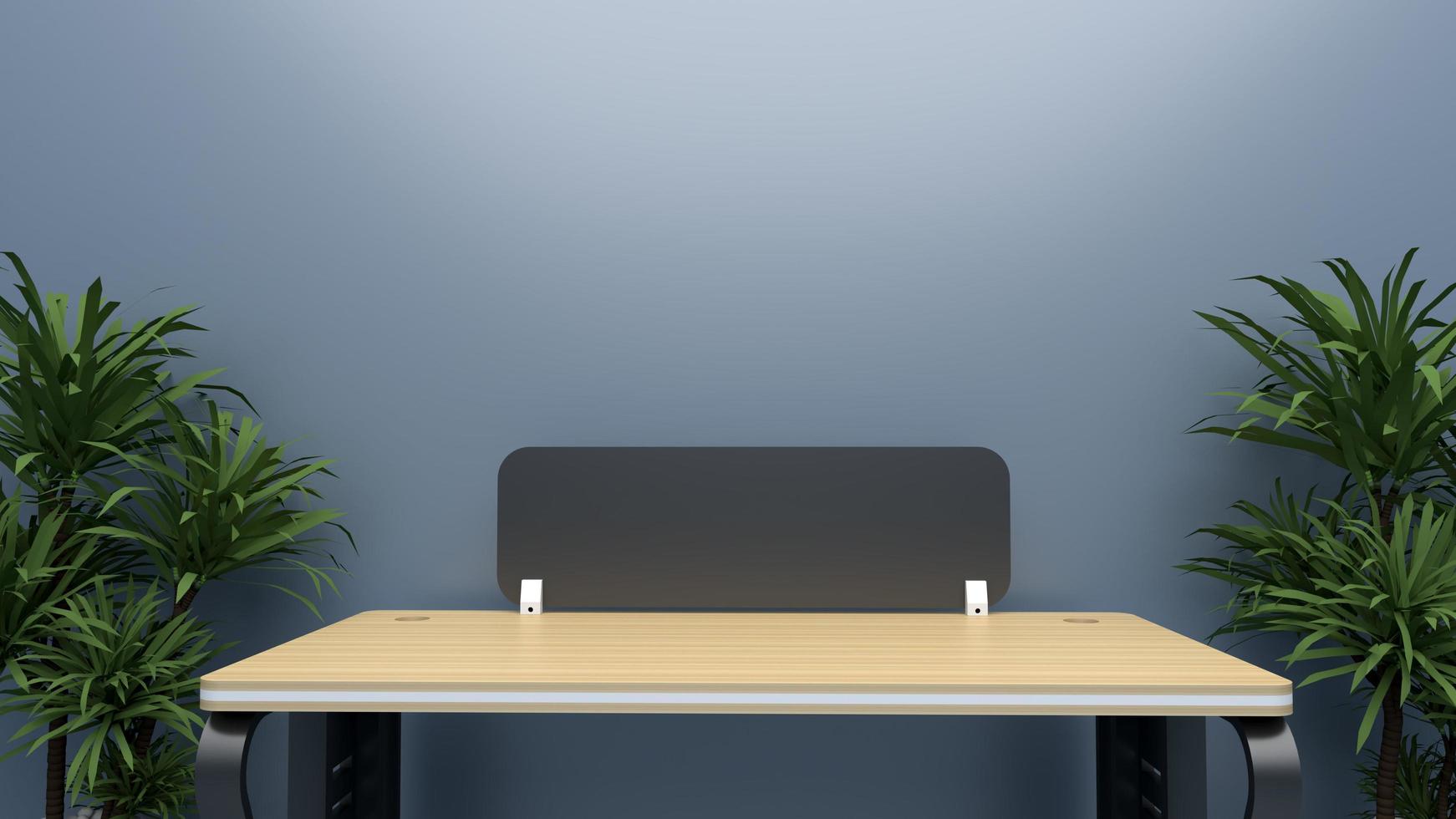 work table with gray wall background photo