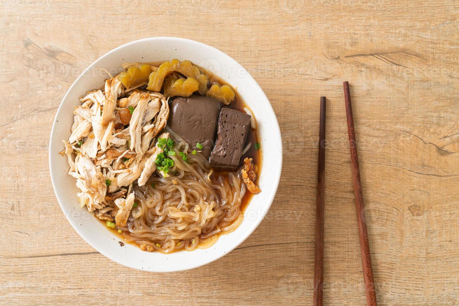 Stewed Chicken Noodle Soup Bowl photo