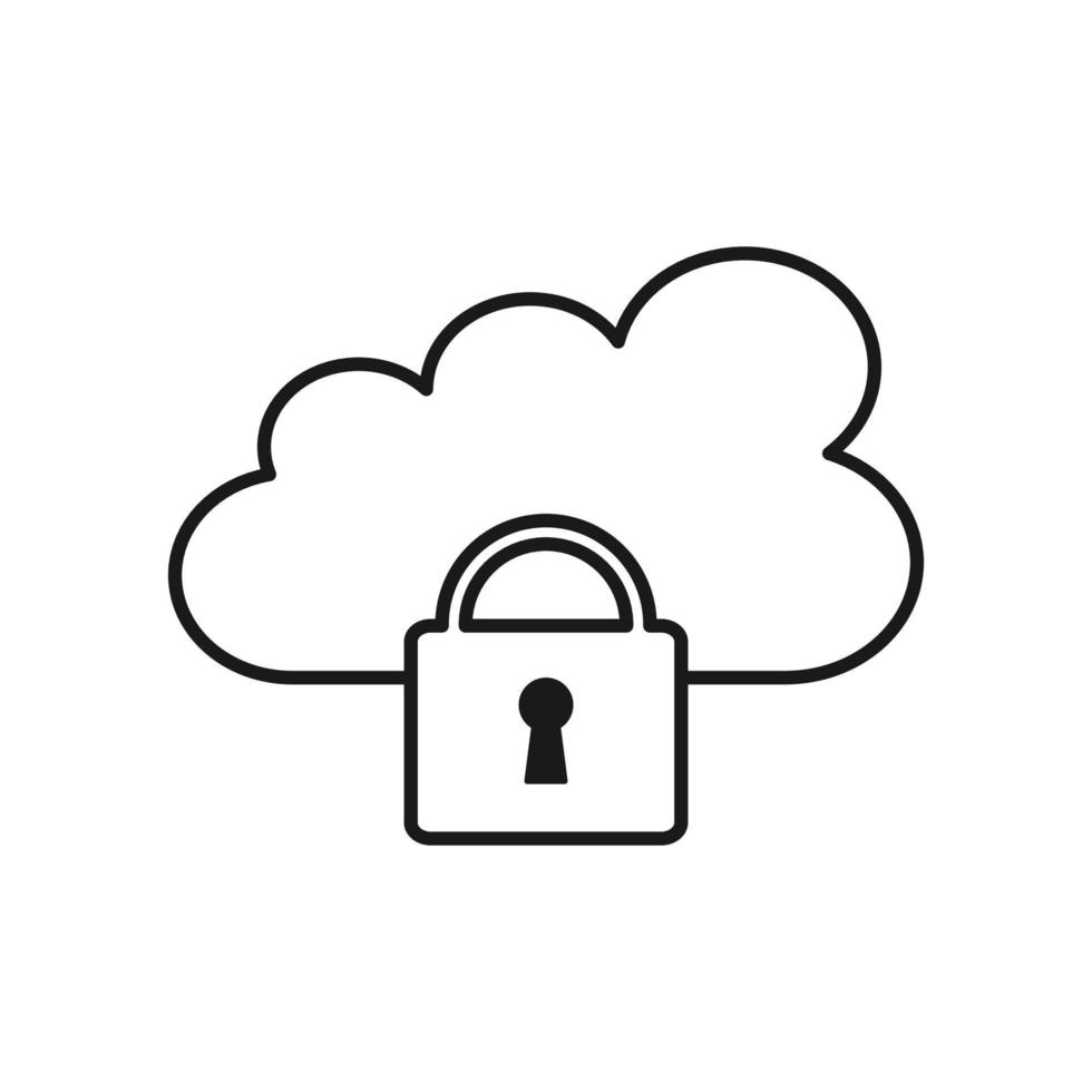 Cloud security flat design icon vector