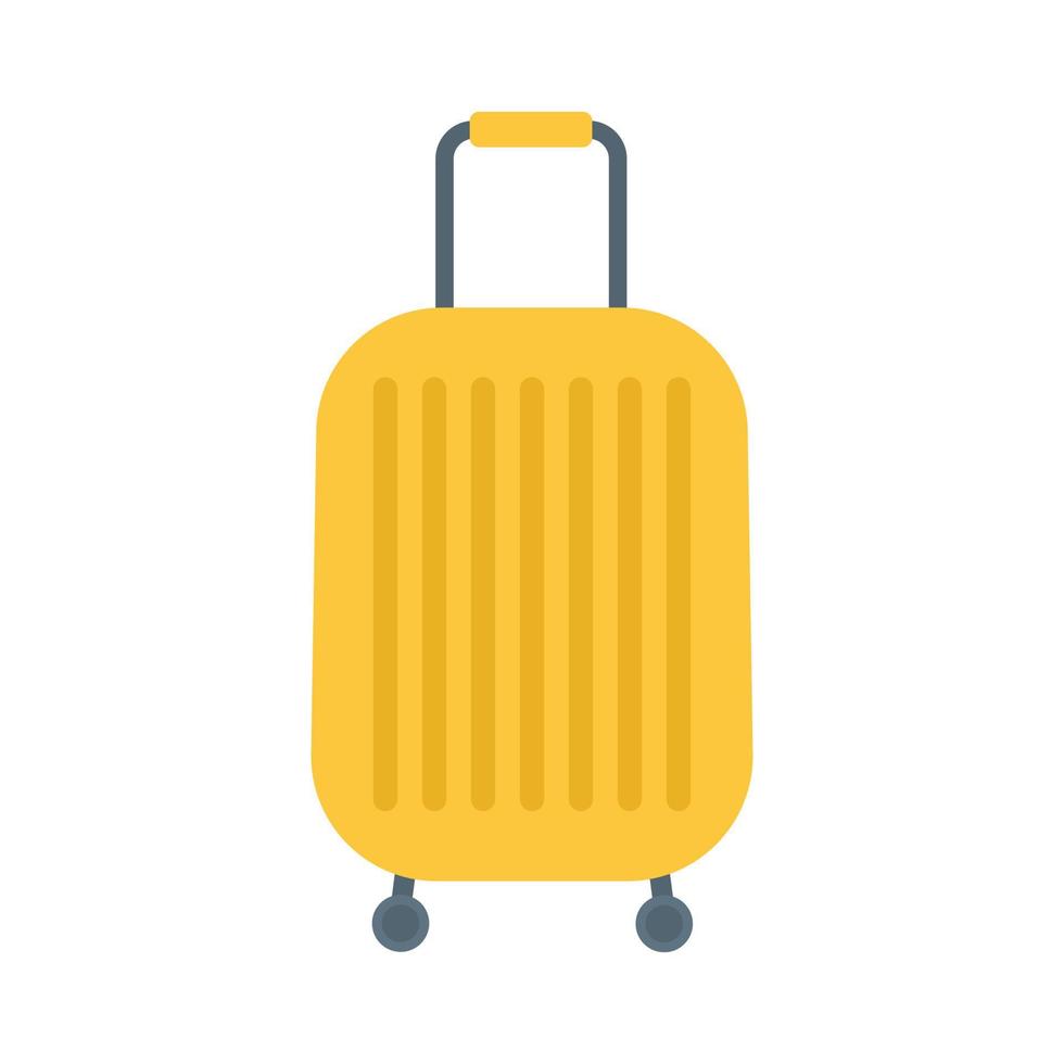 Yellow suitcase isolated on a white background. Flat vector illustration