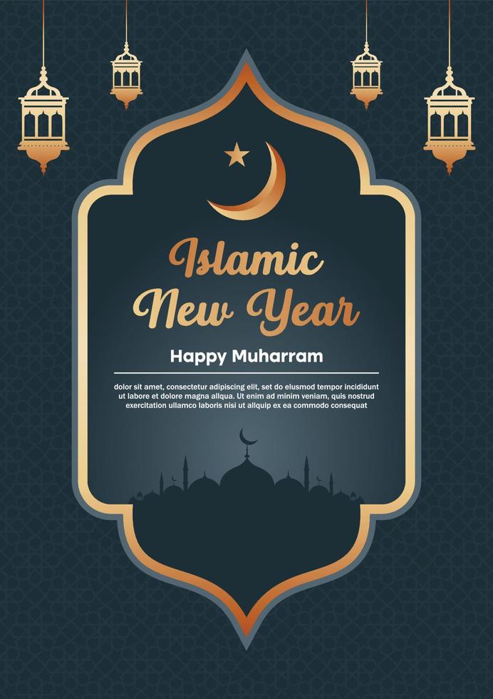 Paper Style Muharram Vertical Poster vector