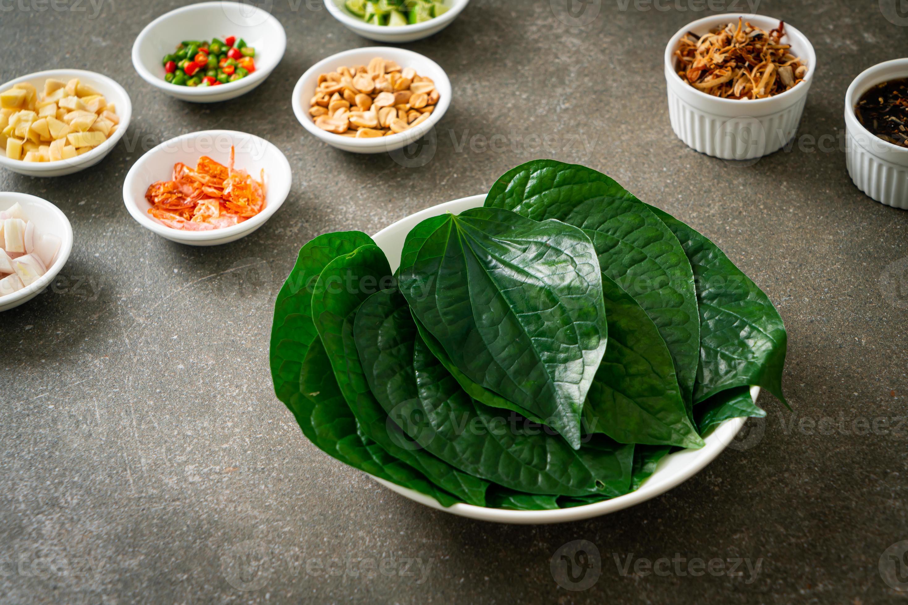 Miang kham A royal leaf wrap appetizer 4303513 Stock Photo at Vecteezy