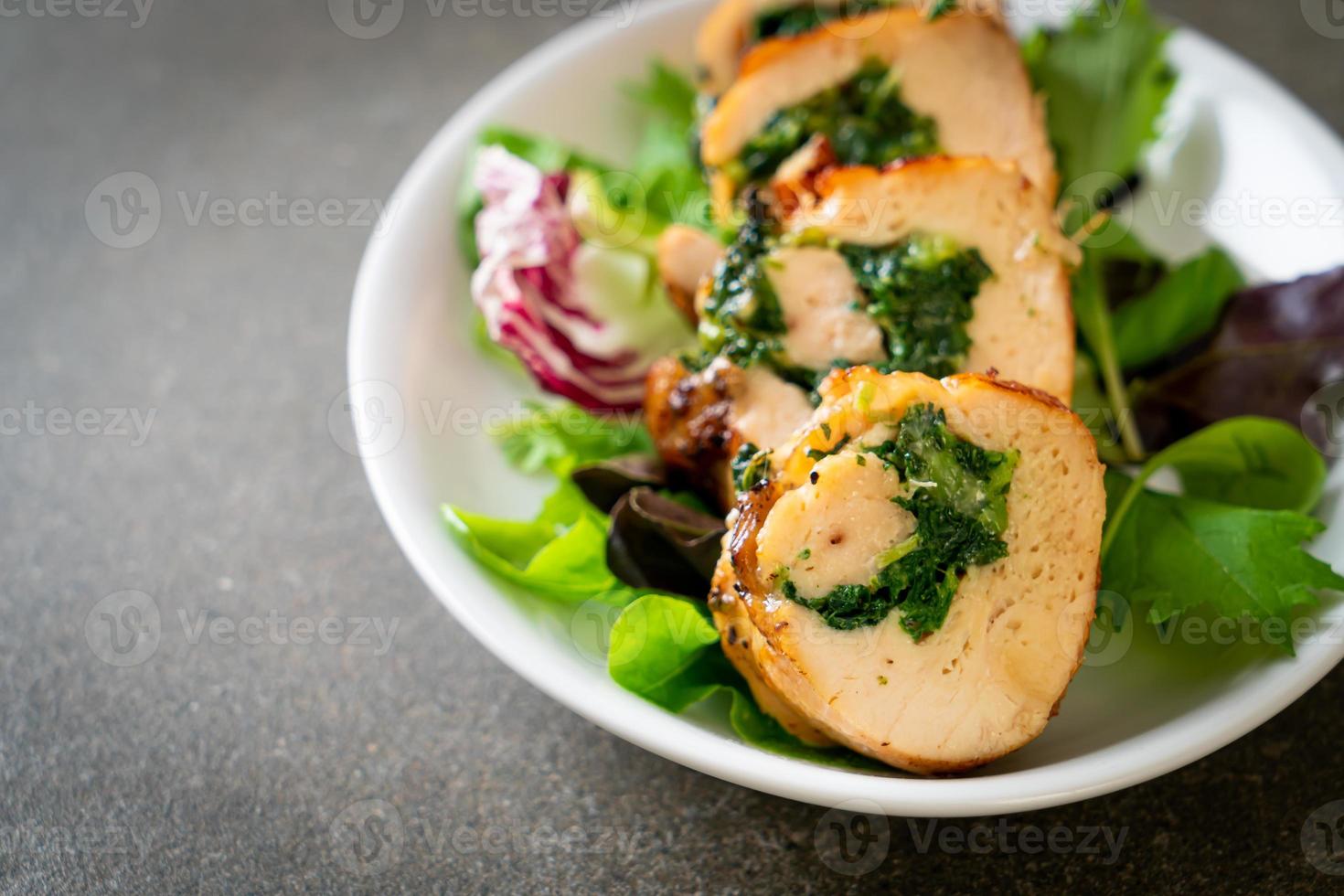 chicken breast stuffed with cheese and spinach photo
