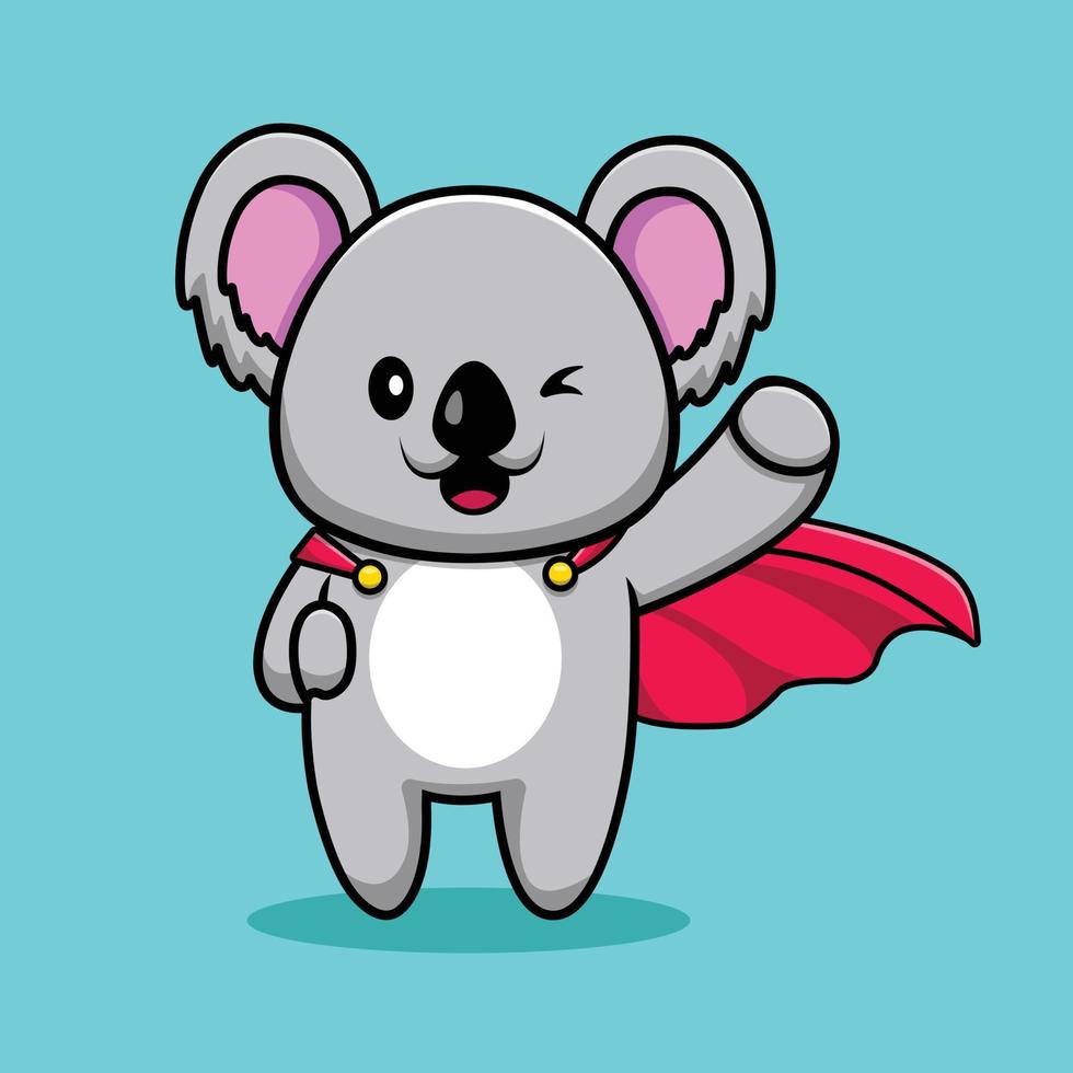 Cute Koala Hero Illustration vector
