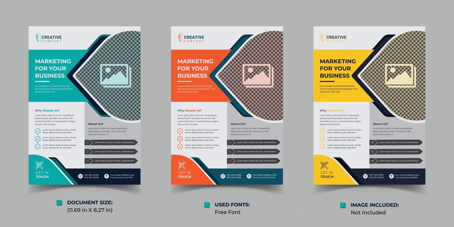business flyer and poster design, vector cover design layout space, vector illustration template in A4 size