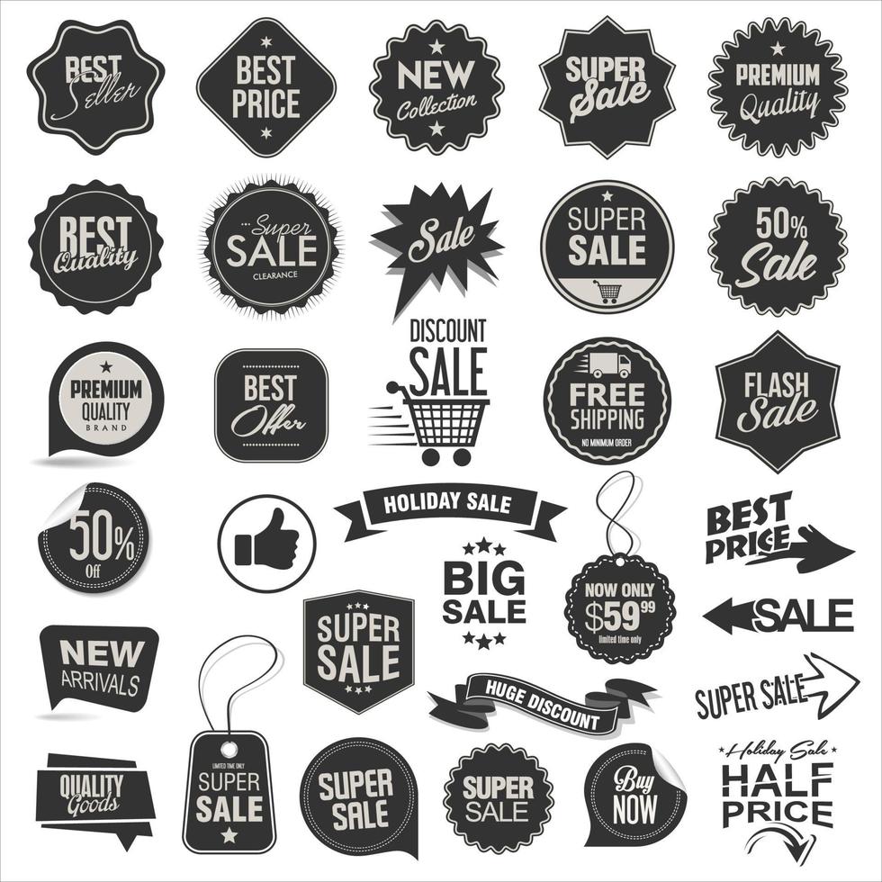 Sale or discount labels special offer price tag collection vector