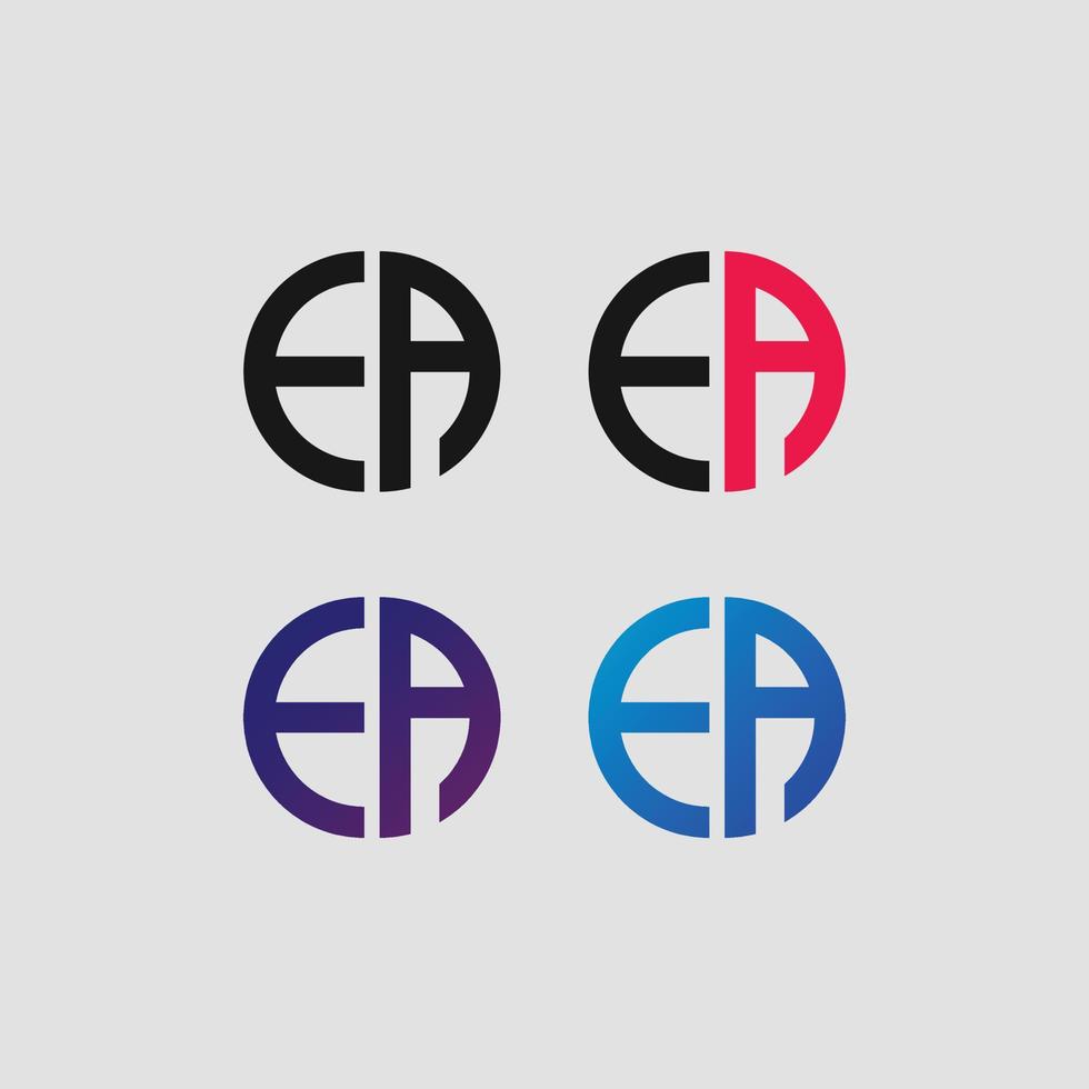 EA letter logo vector template Creative modern shape colorful monogram Circle logo company logo grid logo