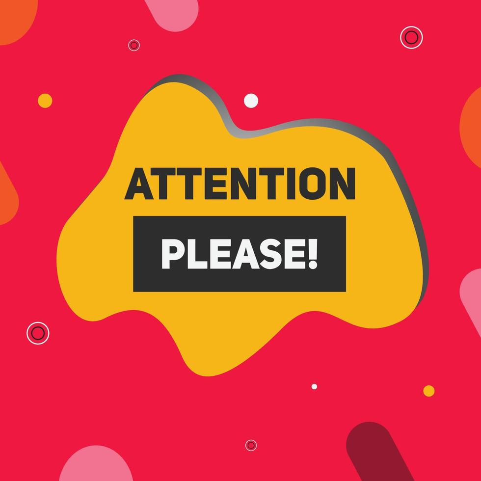attention please button label sign icon colorful shape web banner for business vector