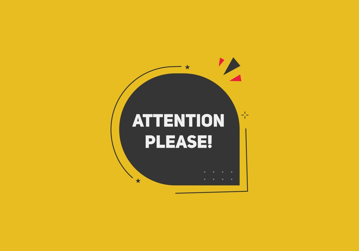 attention please button label sign icon colorful shape web banner for business vector