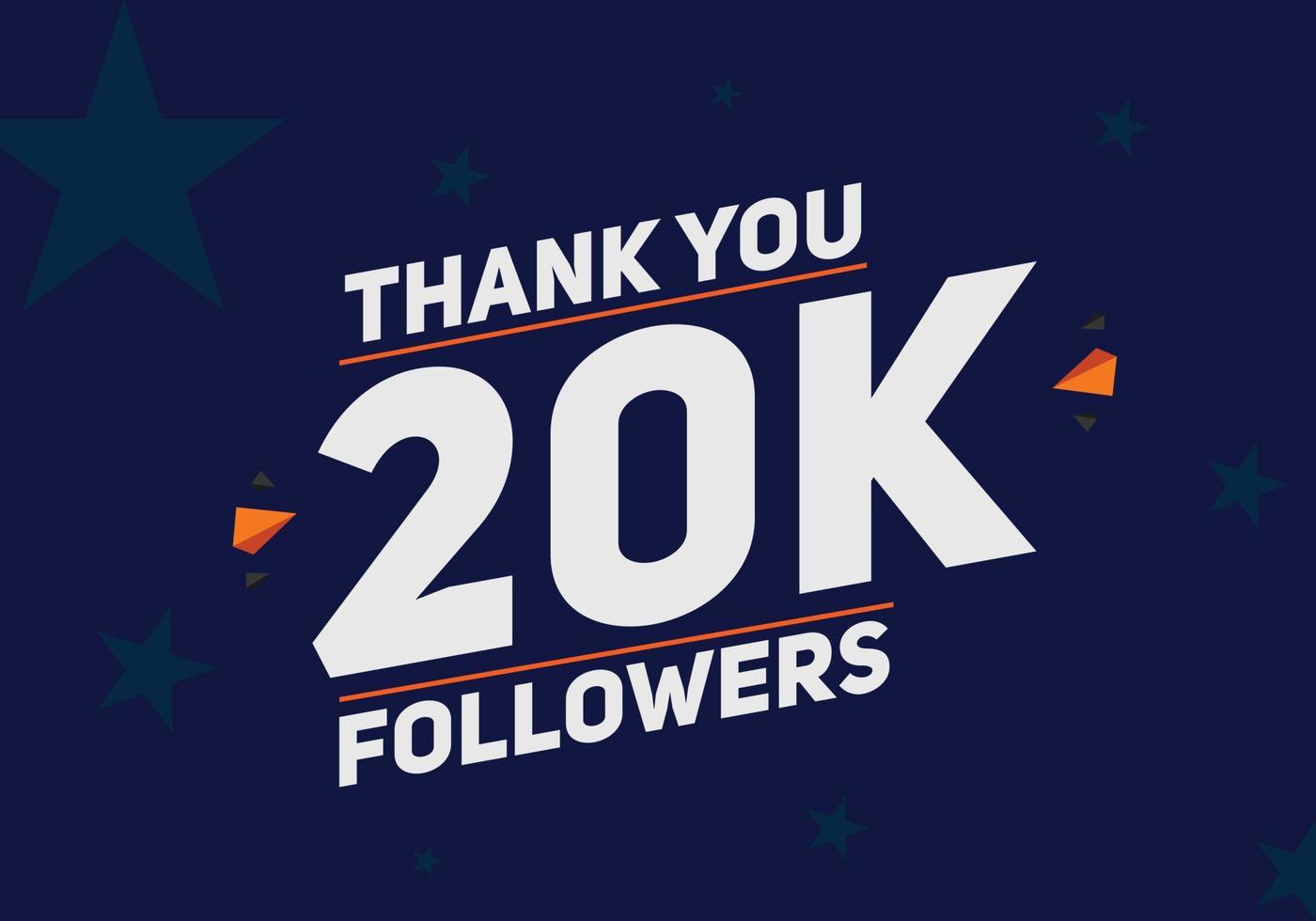 20k followers thank you colorful celebration template social media 20000 followers achievement banner vector