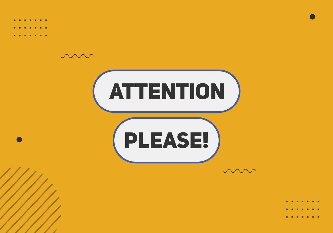 attention please button label sign icon colorful shape web banner for business vector