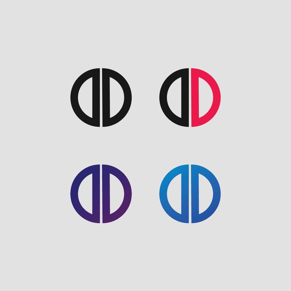 plantilla de vector de logotipo de letra dd forma moderna creativa colorido monograma logotipo de círculo logotipo de la empresa logotipo de cuadrícula