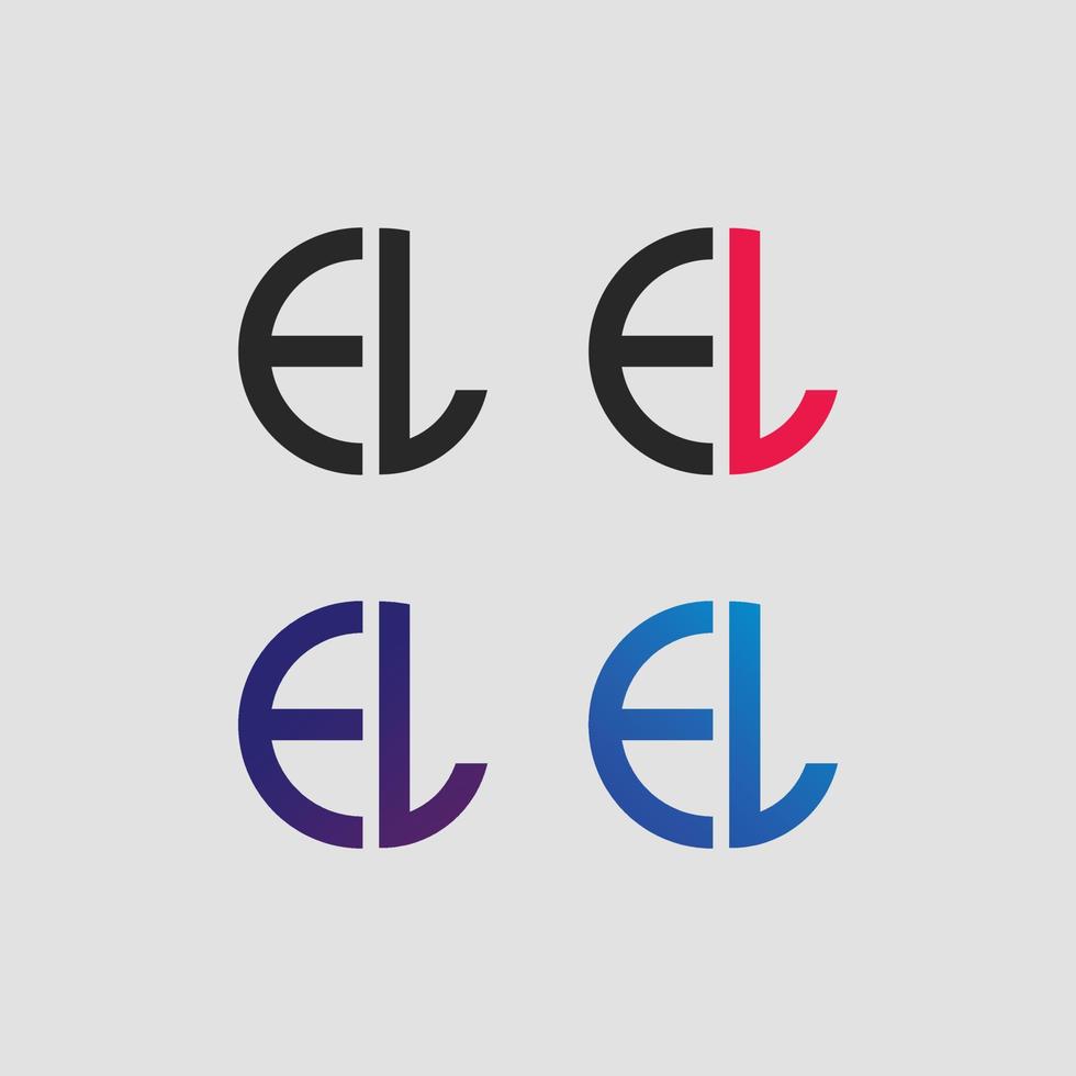 EL letter logo vector template Creative modern shape colorful monogram Circle logo company logo grid logo