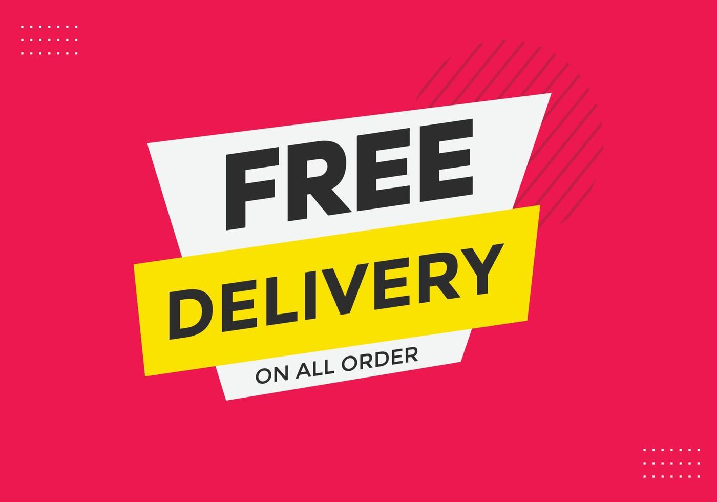 Free delivery vector illustration Sign icon banner Web template free delivery text