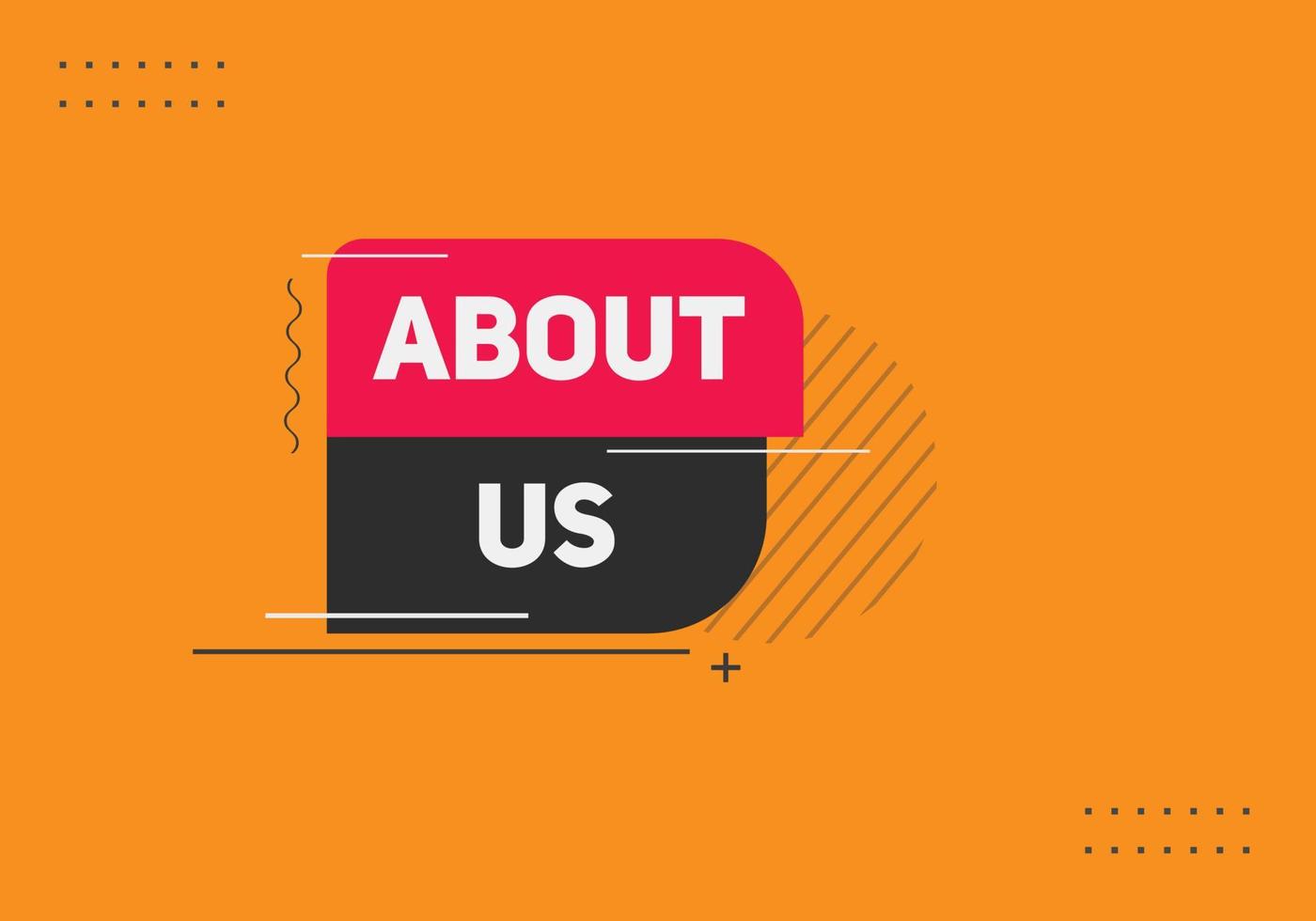 about us text web button template banner vector