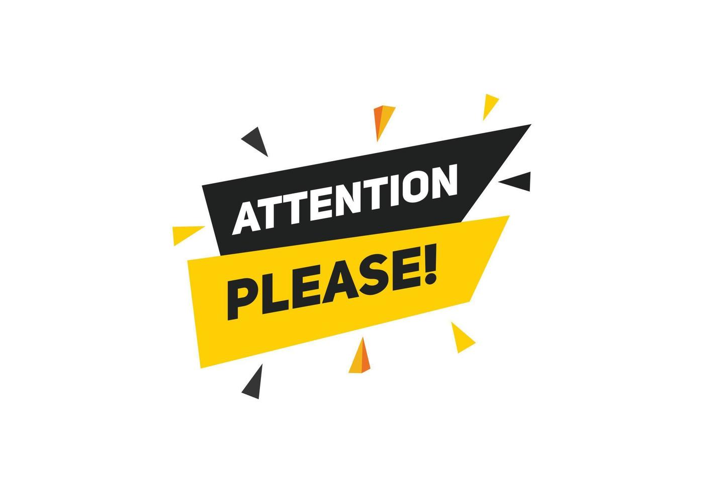 attention please button label sign icon colorful shape web banner for business vector