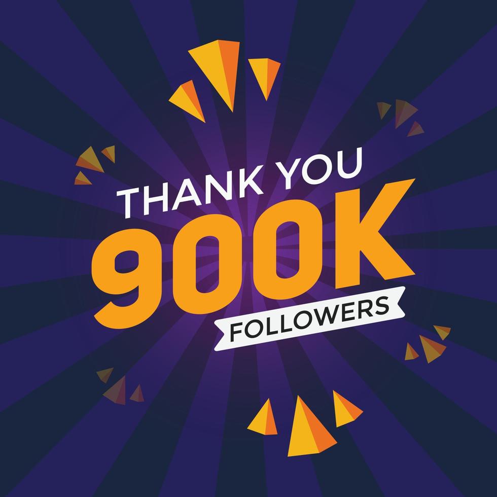 900k followers thank you colorful celebration template social ...