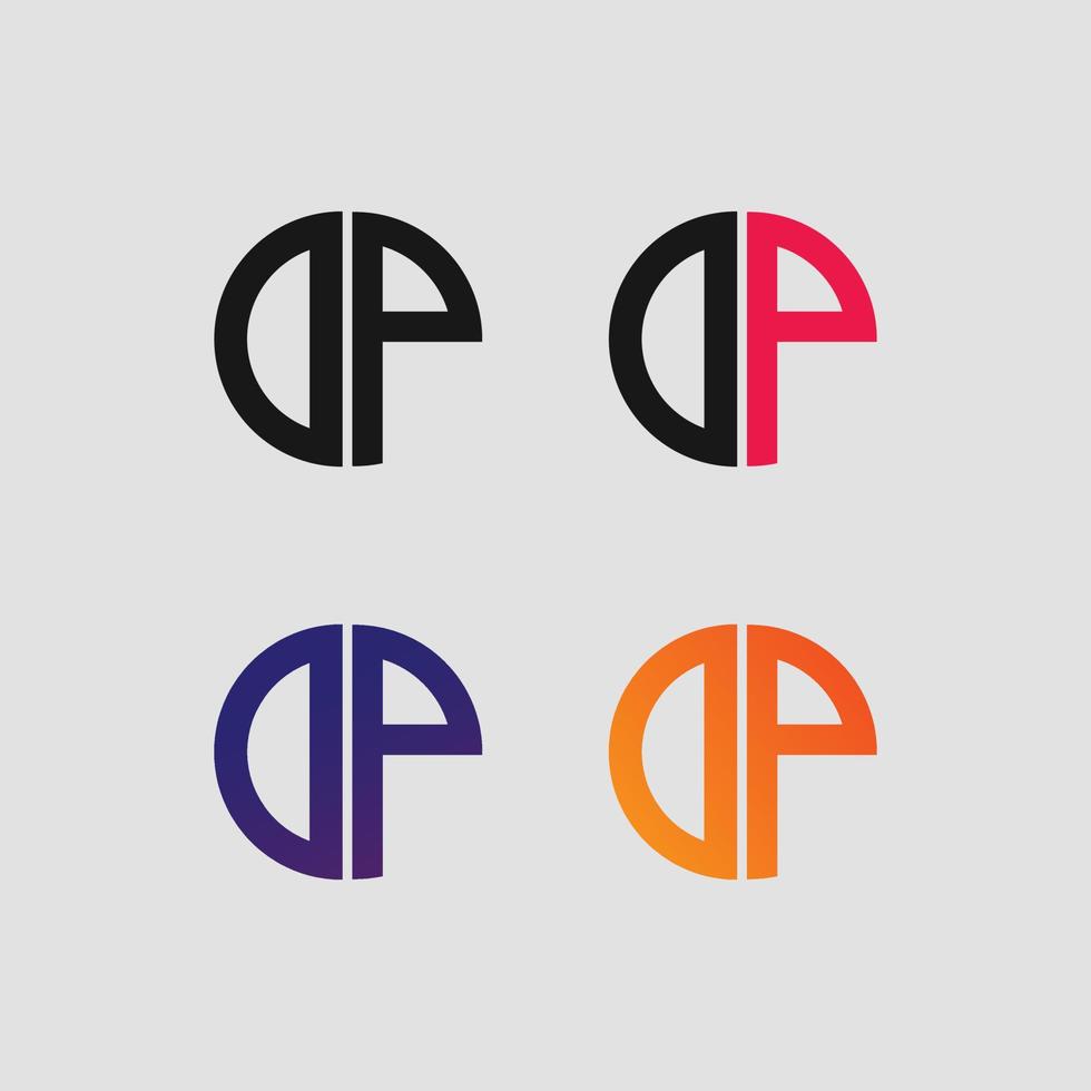 DP letter logo vector template Creative modern shape colorful monogram Circle logo company logo grid logo