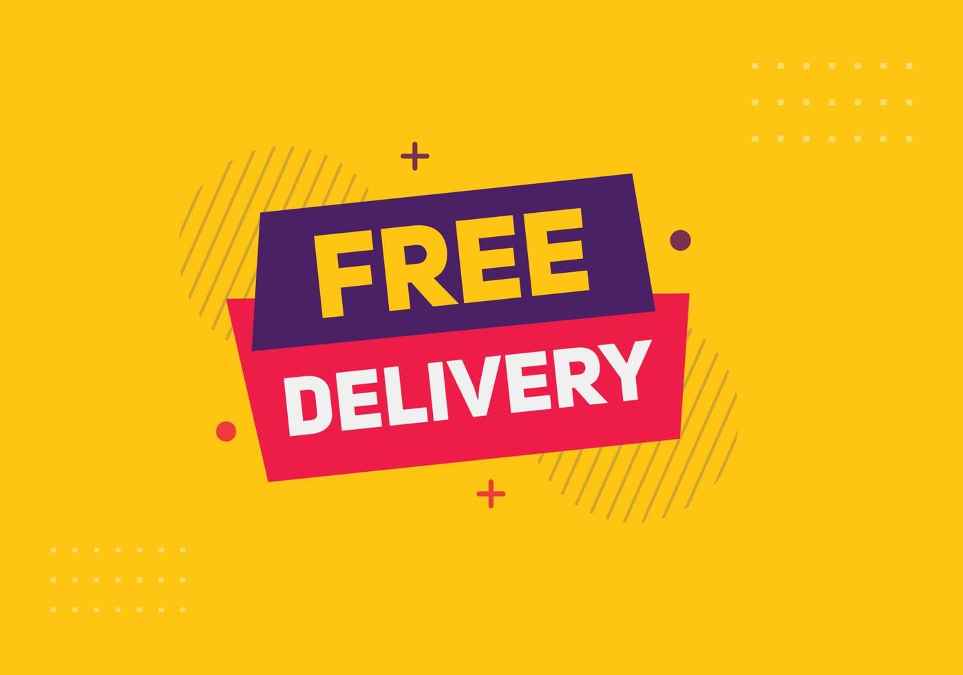 Free delivery banner Sign icon Web template free delivery text vector