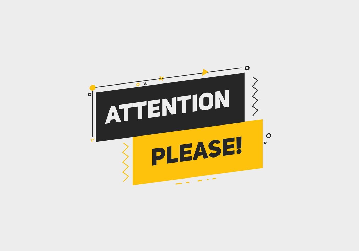 attention please button label sign icon colorful shape web banner for business vector