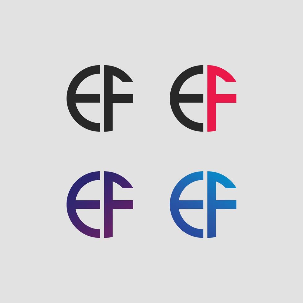 EF letter logo vector template Creative modern shape colorful monogram Circle logo company logo grid logo