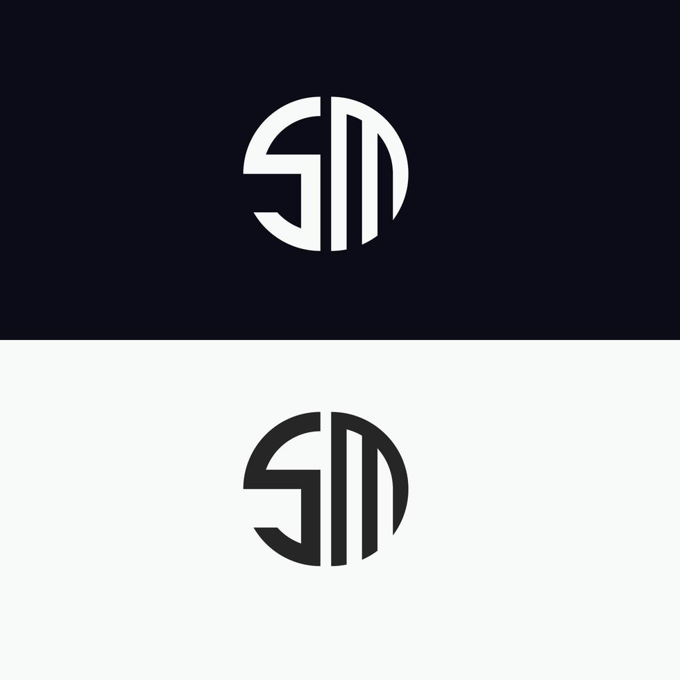 SM letter logo vector template Creative modern shape colorful monogram Circle logo company logo grid logo