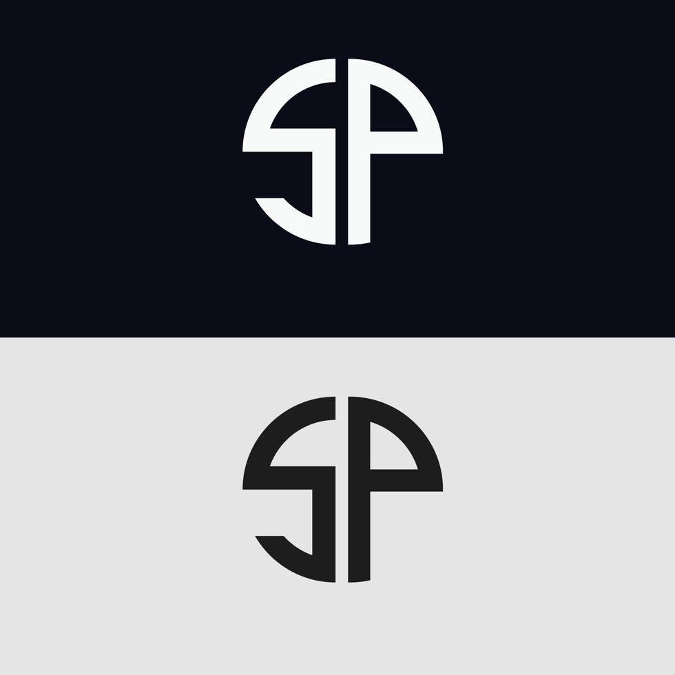 SP letter logo vector template Creative modern shape colorful monogram Circle logo company logo grid logo