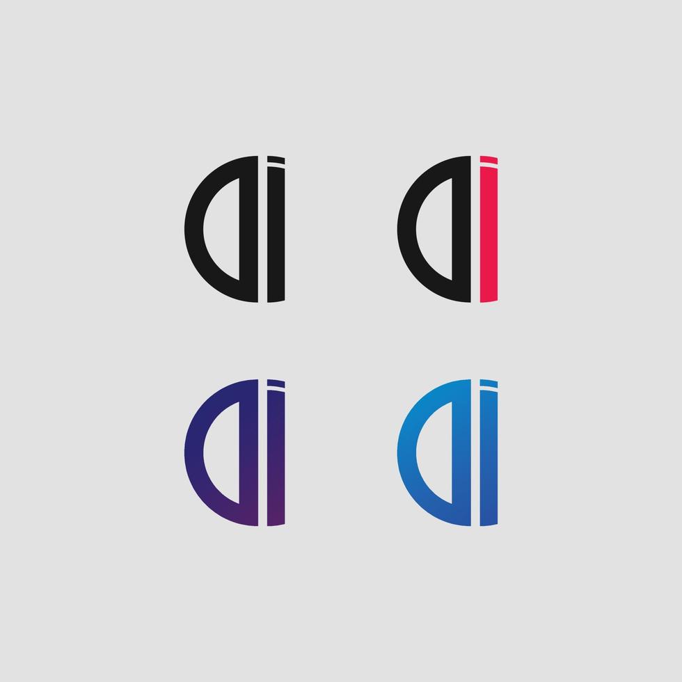 DI letter logo vector template Creative modern shape colorful monogram Circle logo company logo grid logo