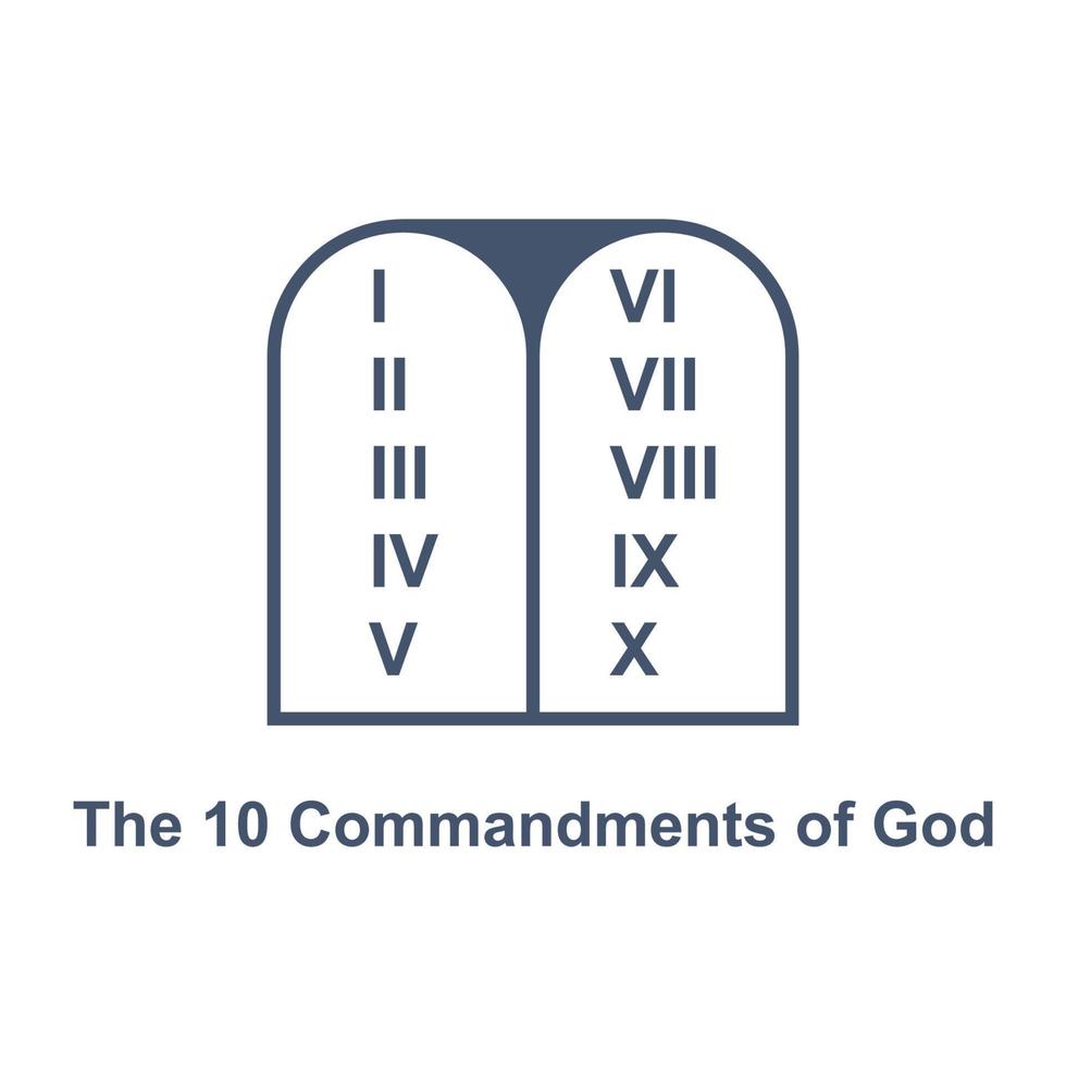 10 Commandments of God. Vector illustration in flat design