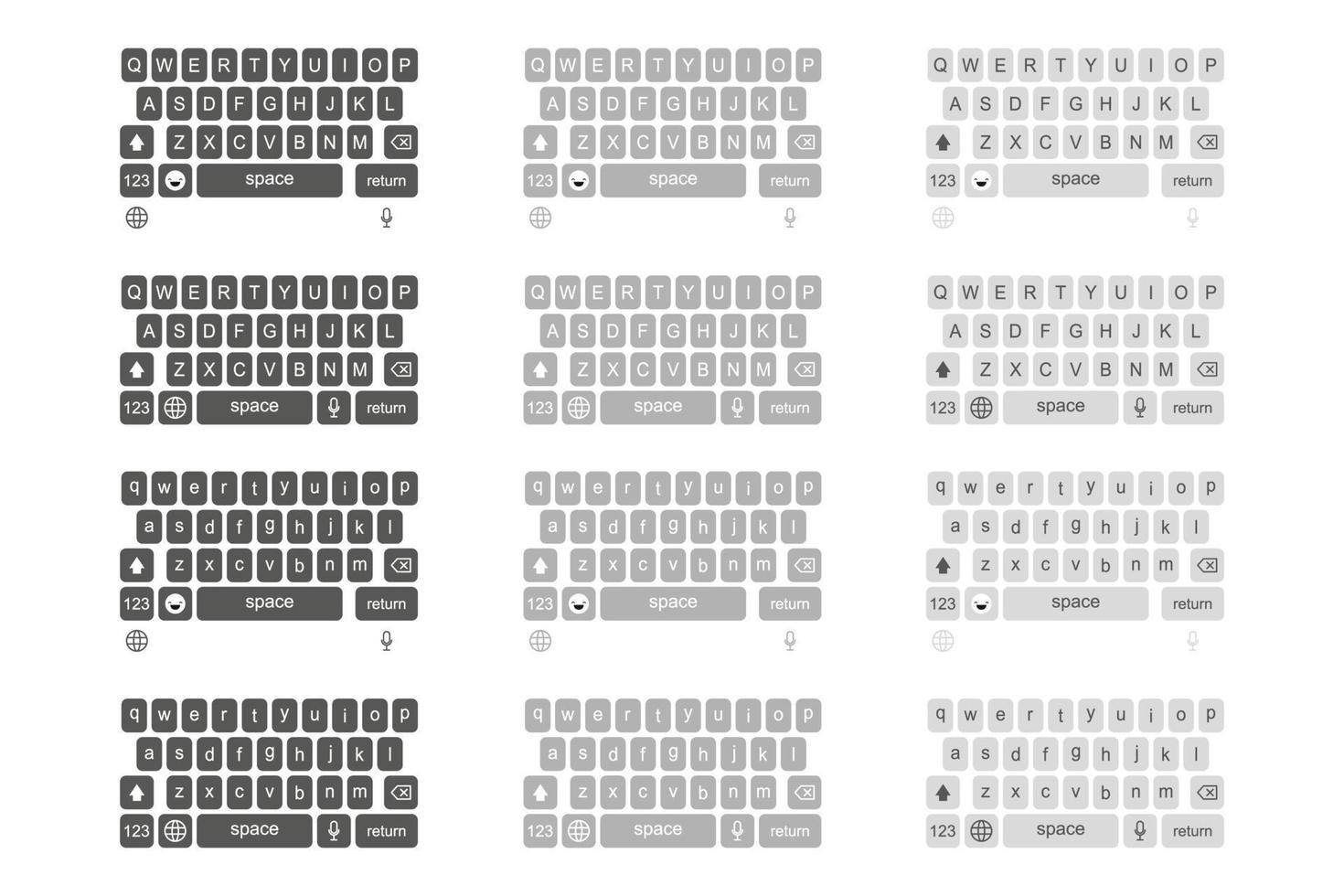 juego de teclados. ilustración vectorial en diseño plano vector