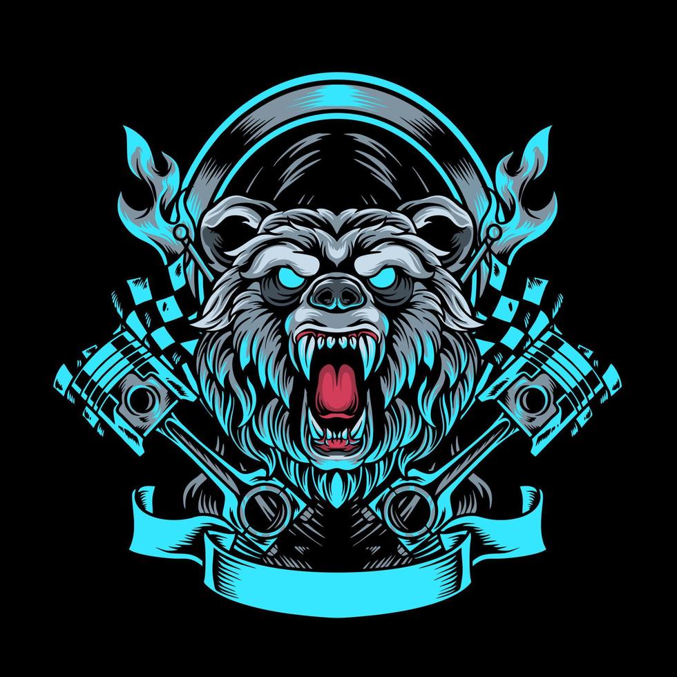 Bear Motorider Mascot vector