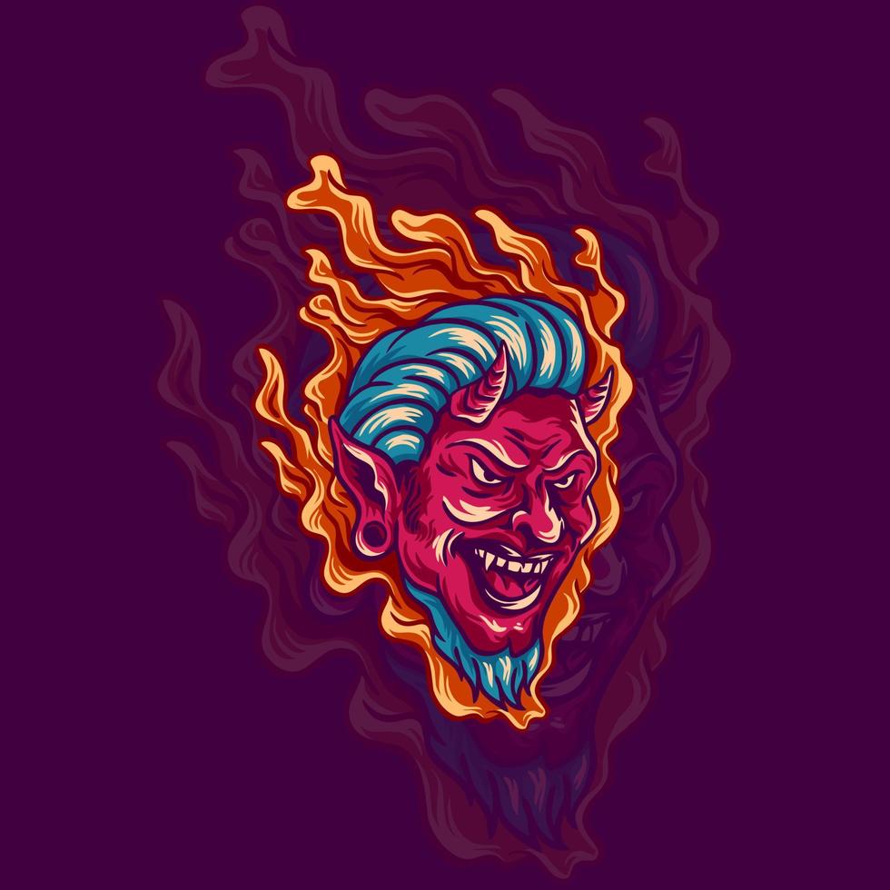 Devil Head Mask Illustration vector