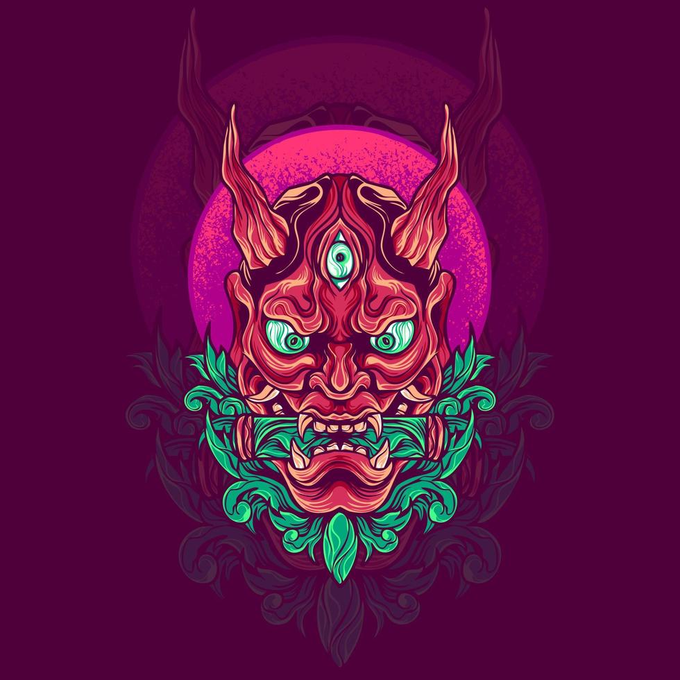 ilustración de máscara de cabeza de diablo vector