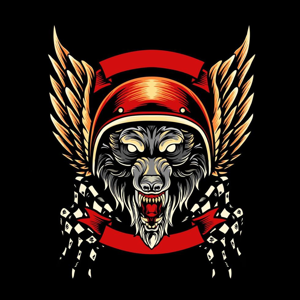 Wolf Motorcycle Club Mascot vector