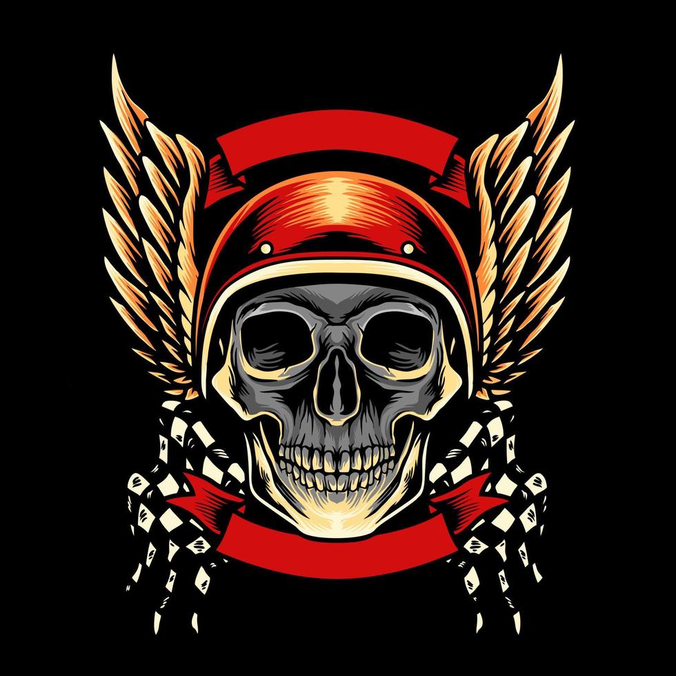 Skull Motorcycle Club Mascot vector