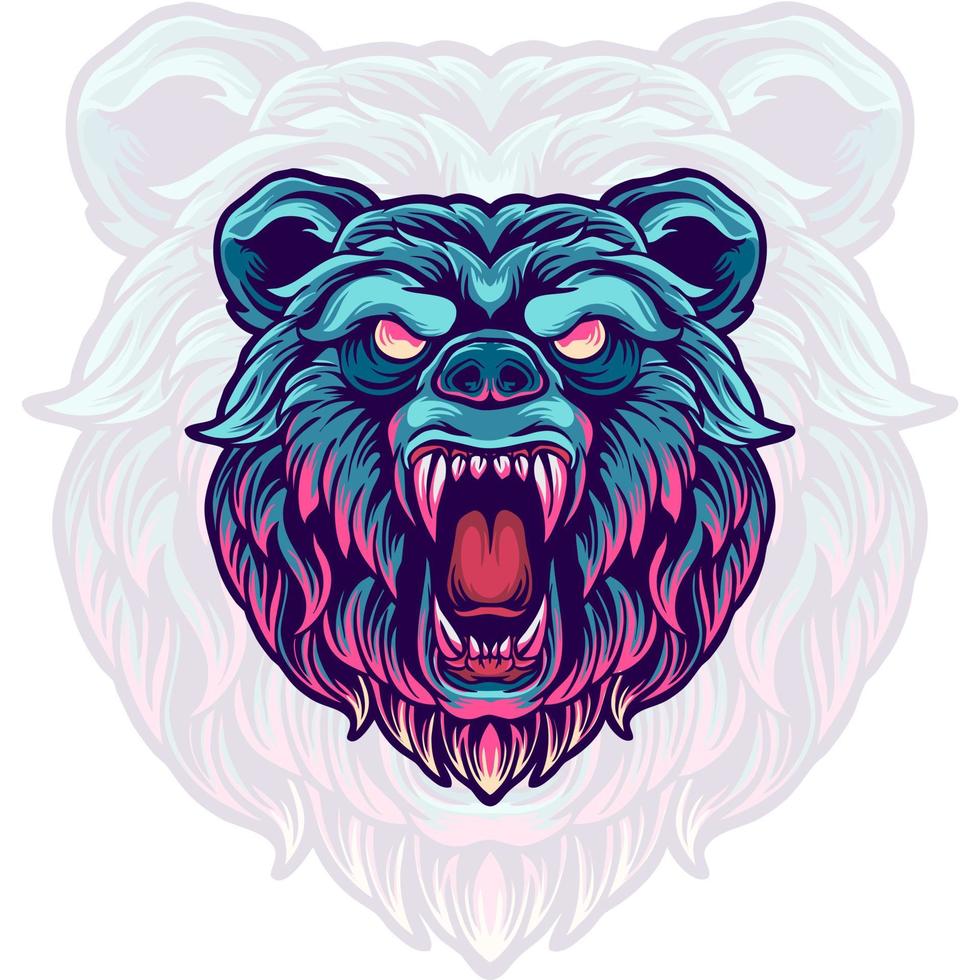 Bear Animal Head Illustration vector